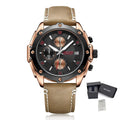 MEGIR Chronograph Men Business Watch Leather Strap Quartz Military Watch Clock Waterproof Date Clock Wristwatch Relogio Masculino 2074